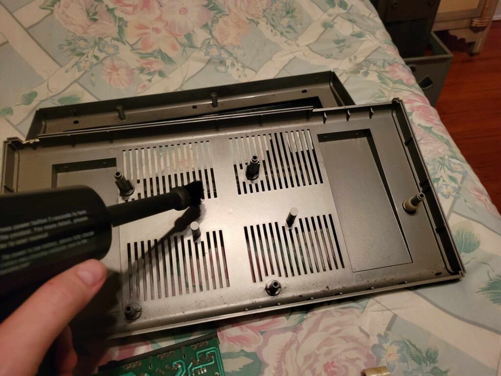 Cleaning underside of TRS-80 case