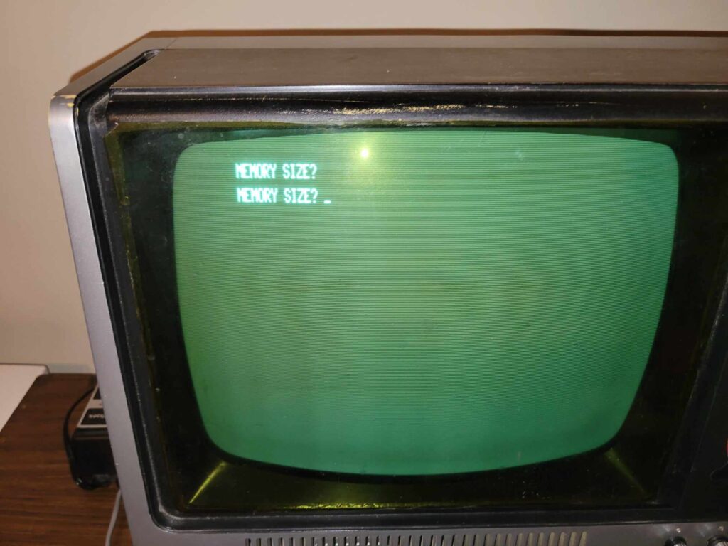 TRS-80 Model I with Memory Size after BREAK