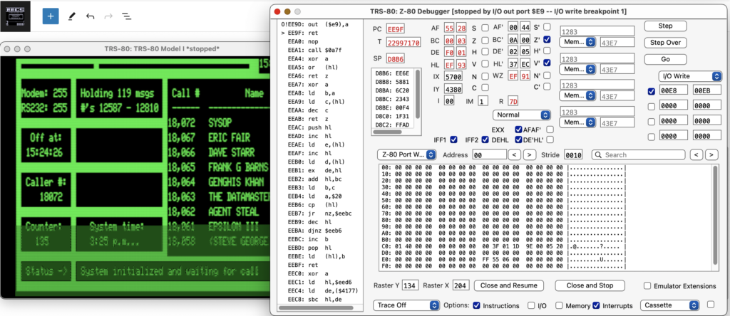 trs-80gp and debugger